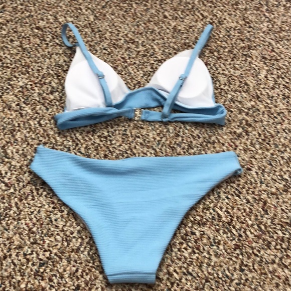 Blue Triangle Top Bikini Set - Picture 5 of 7